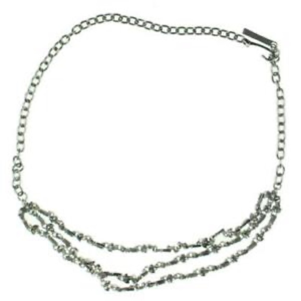BCBGMAXAZRIA Womens Silver Crystal Chaim Belt